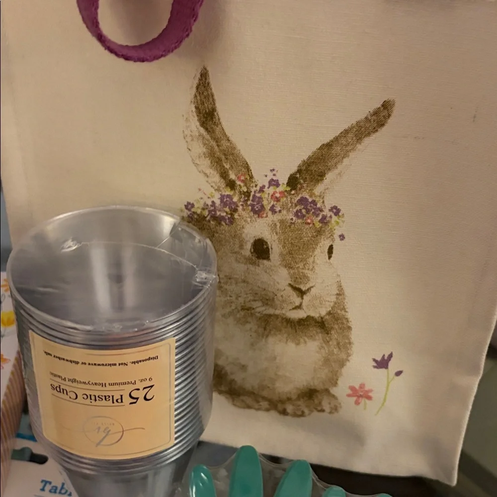 Easter celebration paper-good set in canvas reusable bag. 174 pc set NWT